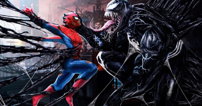 Tom Hardy publicó una imagen donde su Venom se come al Spider-Man de Tom Holland.