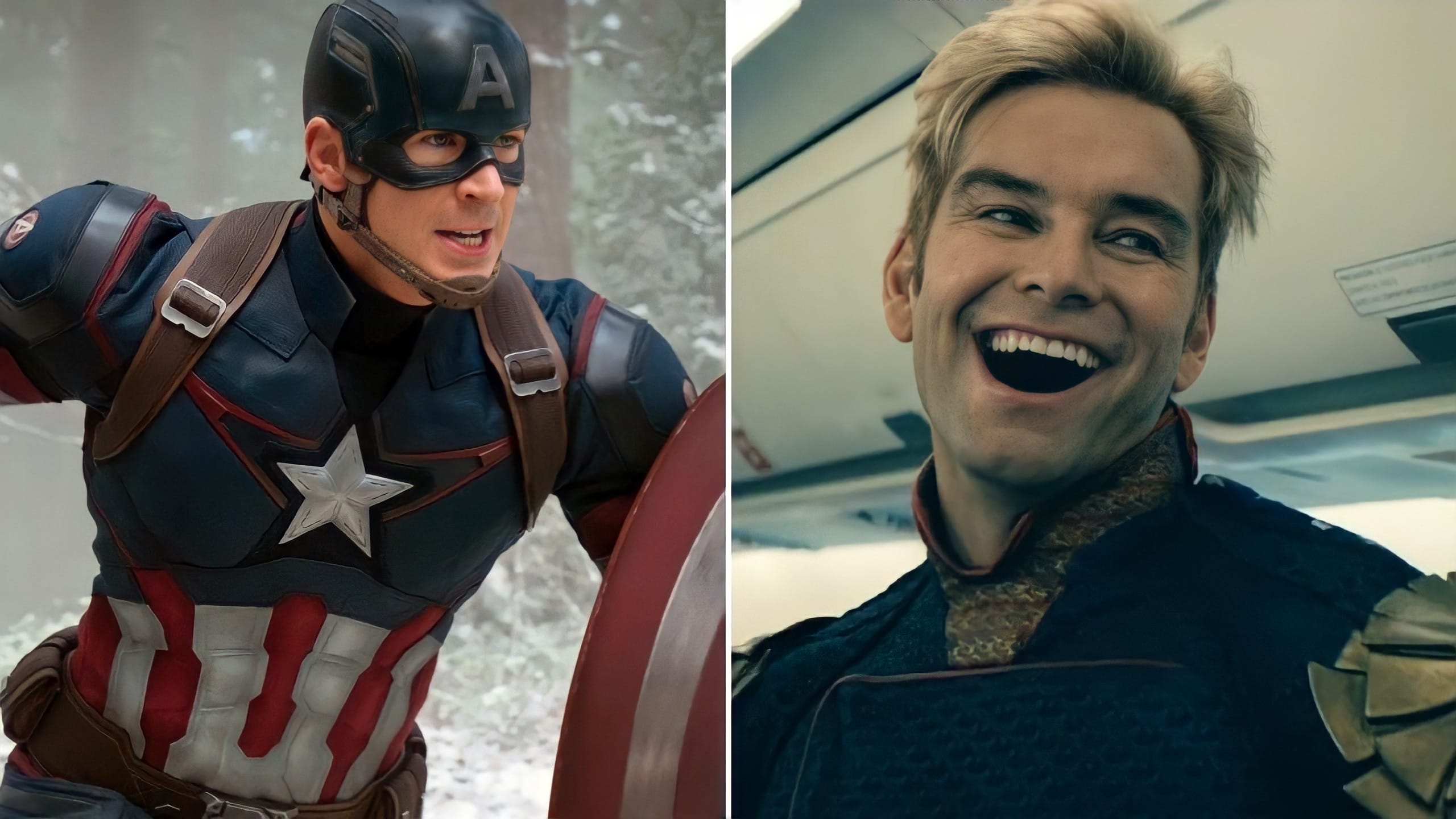 Mira el póster de fans en el que Chris Evans y Antony Starr han intercambiado roles como Homelander y Capitán América.